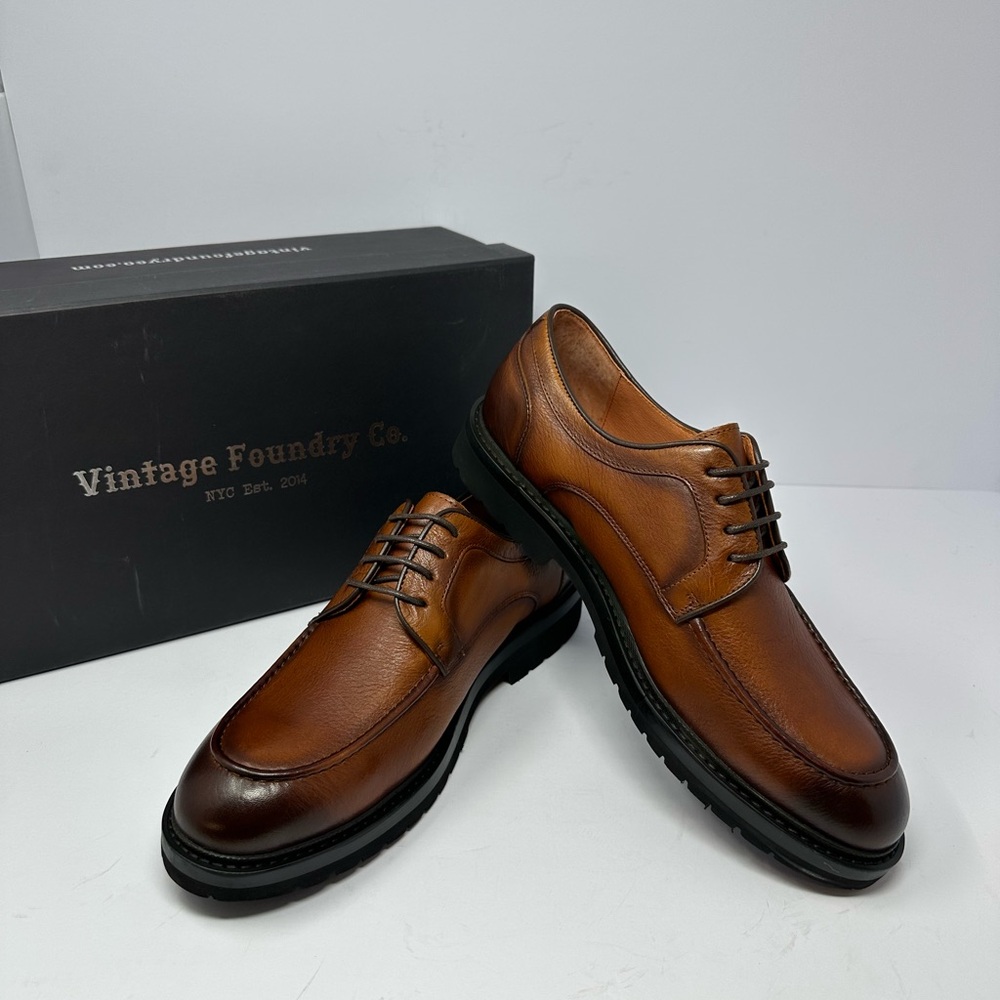 NEW!! Vintage Foundry Co. Mens Sz 10 Lior Cognac Brown Oxford Shoes $129